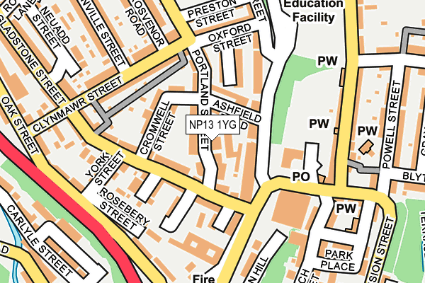NP13 1YG map - OS OpenMap – Local (Ordnance Survey)