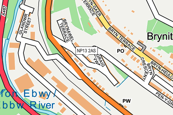 NP13 2AS map - OS OpenMap – Local (Ordnance Survey)