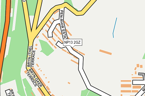 NP13 2GZ map - OS OpenMap – Local (Ordnance Survey)