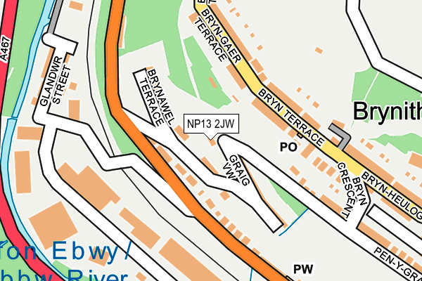 NP13 2JW map - OS OpenMap – Local (Ordnance Survey)