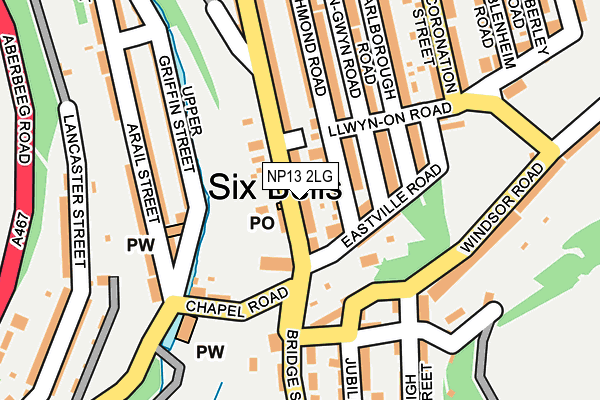 NP13 2LG map - OS OpenMap – Local (Ordnance Survey)