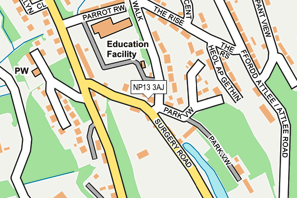 NP13 3AJ map - OS OpenMap – Local (Ordnance Survey)