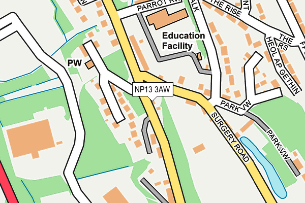NP13 3AW map - OS OpenMap – Local (Ordnance Survey)