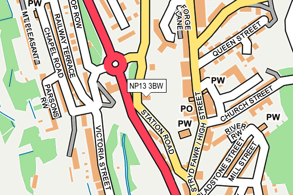 NP13 3BW map - OS OpenMap – Local (Ordnance Survey)