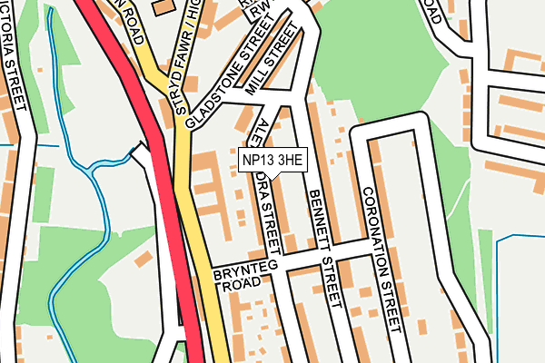 NP13 3HE map - OS OpenMap – Local (Ordnance Survey)