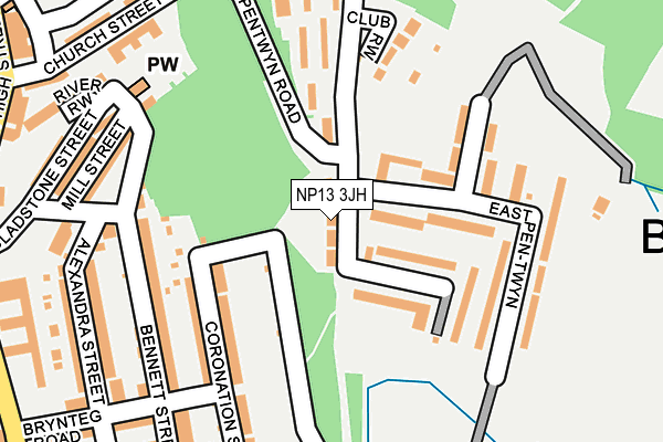 NP13 3JH map - OS OpenMap – Local (Ordnance Survey)