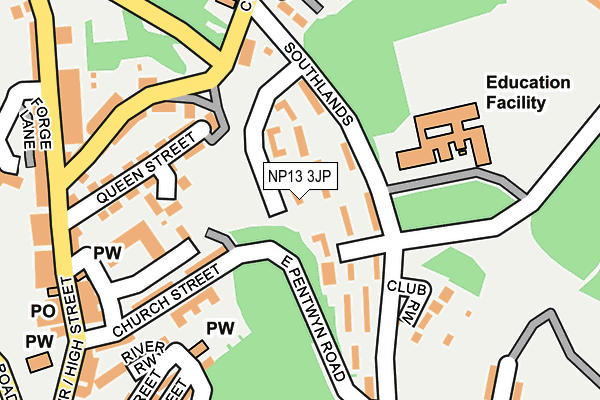 NP13 3JP map - OS OpenMap – Local (Ordnance Survey)