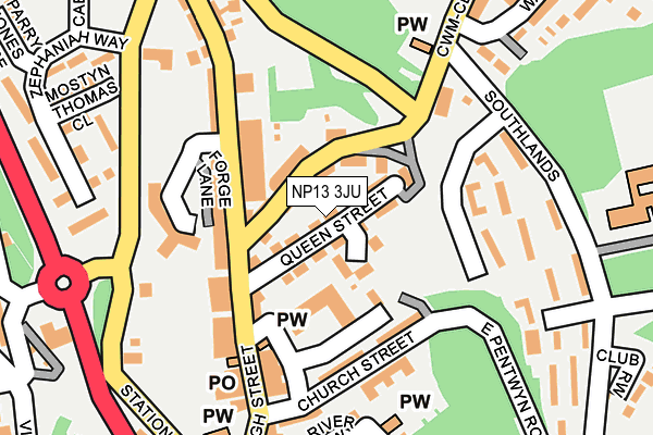 NP13 3JU map - OS OpenMap – Local (Ordnance Survey)