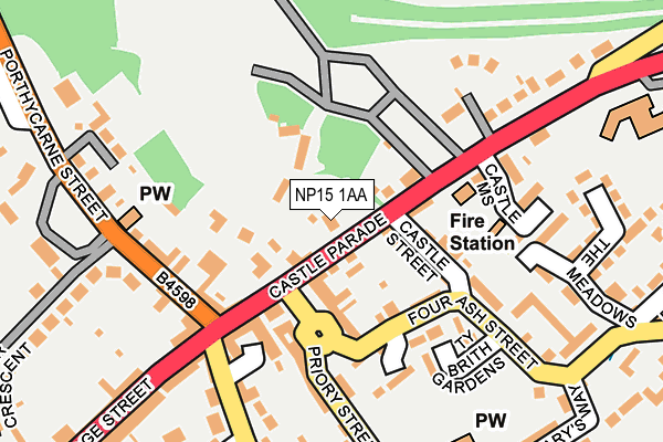 NP15 1AA map - OS OpenMap – Local (Ordnance Survey)