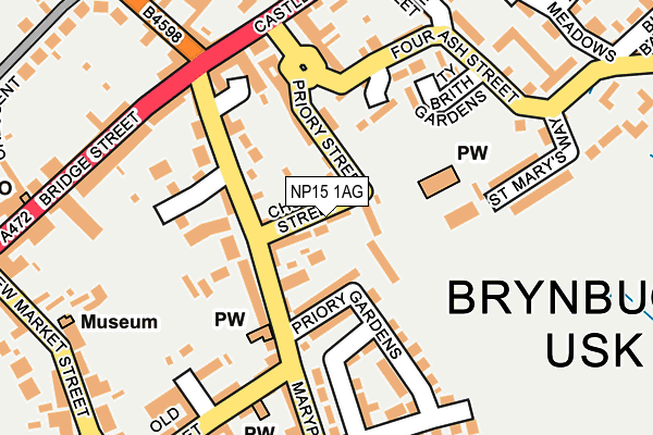 NP15 1AG map - OS OpenMap – Local (Ordnance Survey)