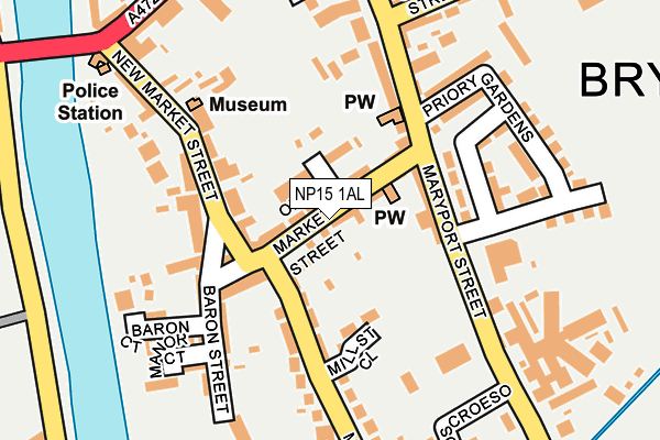 NP15 1AL map - OS OpenMap – Local (Ordnance Survey)
