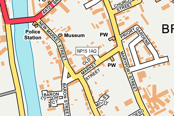 NP15 1AQ map - OS OpenMap – Local (Ordnance Survey)