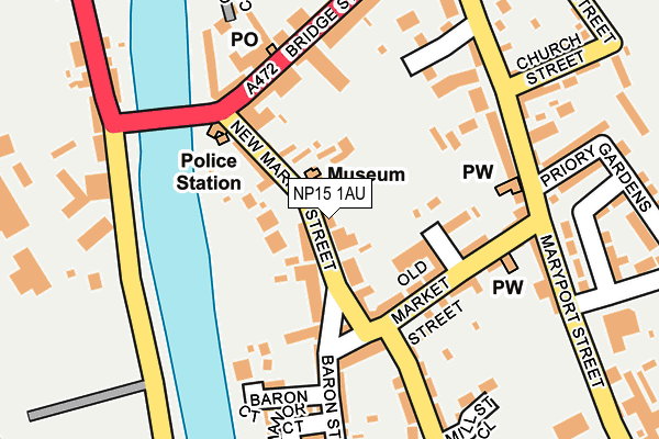 NP15 1AU map - OS OpenMap – Local (Ordnance Survey)
