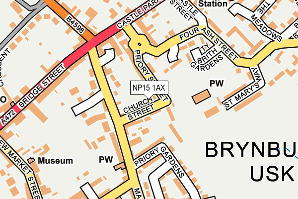 NP15 1AX map - OS OpenMap – Local (Ordnance Survey)