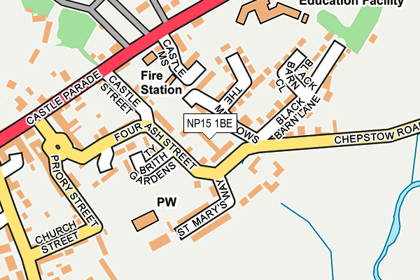 NP15 1BE map - OS OpenMap – Local (Ordnance Survey)