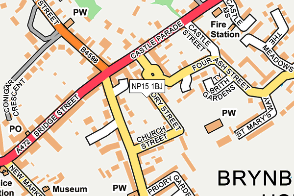 NP15 1BJ map - OS OpenMap – Local (Ordnance Survey)