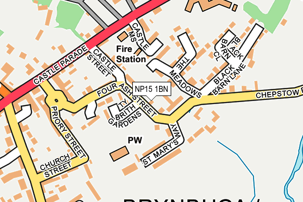 NP15 1BN map - OS OpenMap – Local (Ordnance Survey)