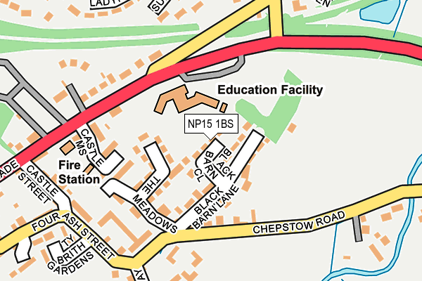NP15 1BS map - OS OpenMap – Local (Ordnance Survey)