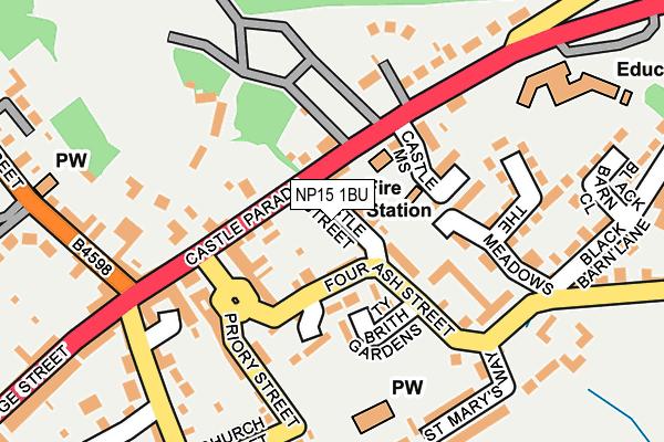 NP15 1BU map - OS OpenMap – Local (Ordnance Survey)