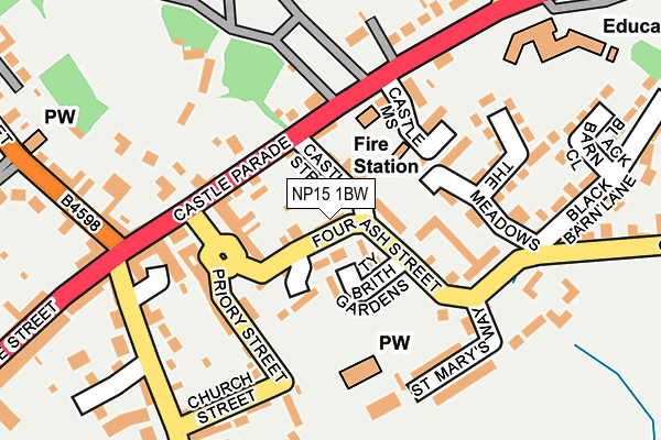 NP15 1BW map - OS OpenMap – Local (Ordnance Survey)