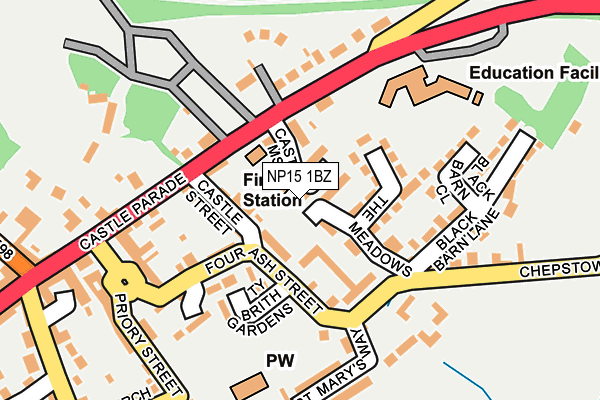 NP15 1BZ map - OS OpenMap – Local (Ordnance Survey)