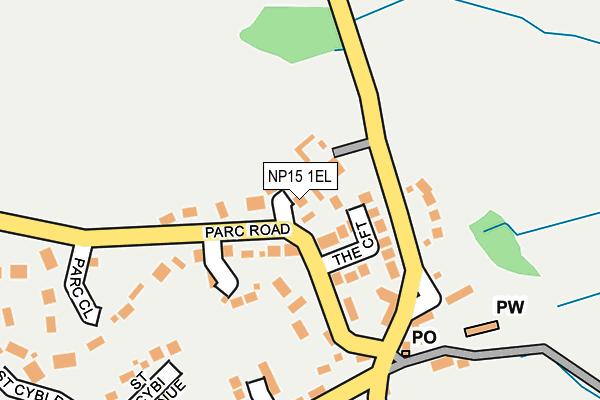NP15 1EL map - OS OpenMap – Local (Ordnance Survey)