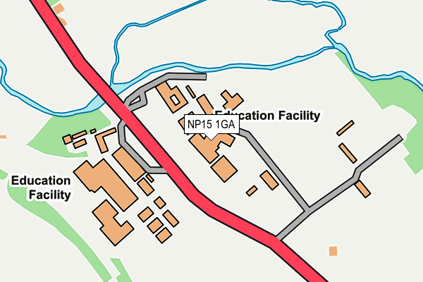 NP15 1GA map - OS OpenMap – Local (Ordnance Survey)