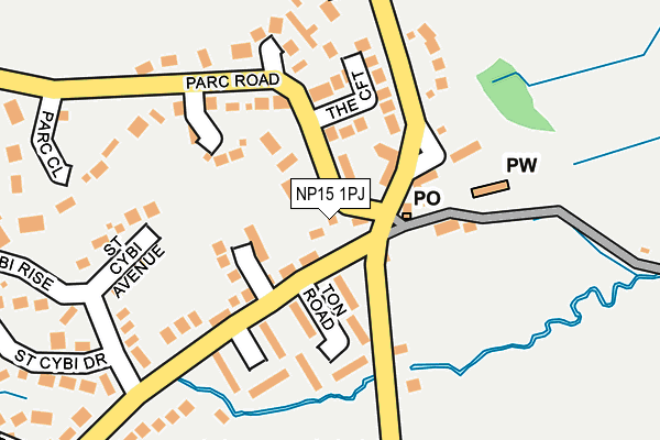 NP15 1PJ map - OS OpenMap – Local (Ordnance Survey)