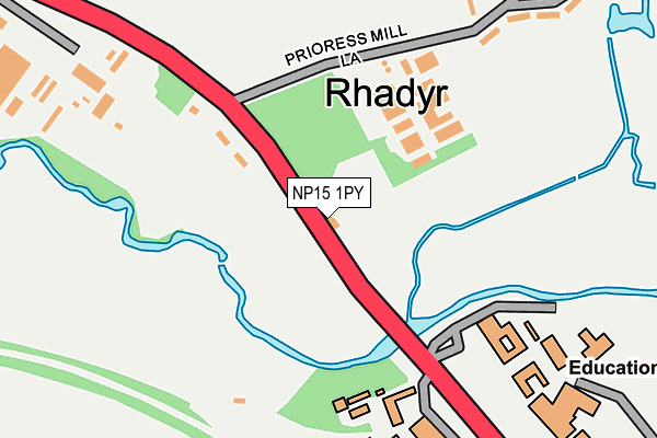 NP15 1PY map - OS OpenMap – Local (Ordnance Survey)