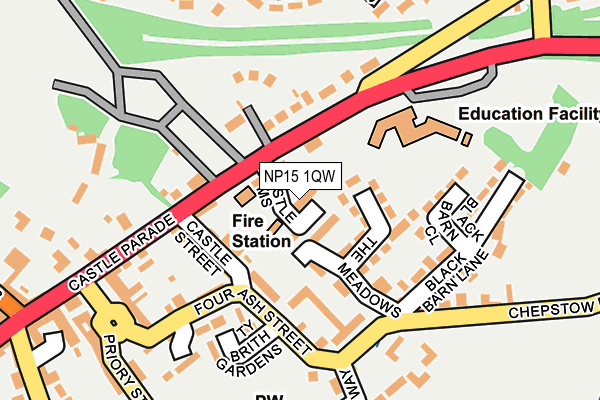 NP15 1QW map - OS OpenMap – Local (Ordnance Survey)