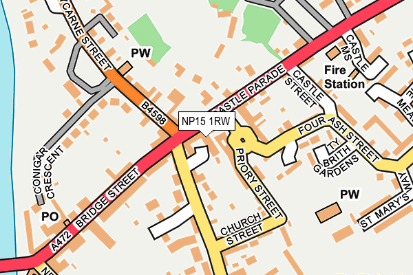 NP15 1RW map - OS OpenMap – Local (Ordnance Survey)