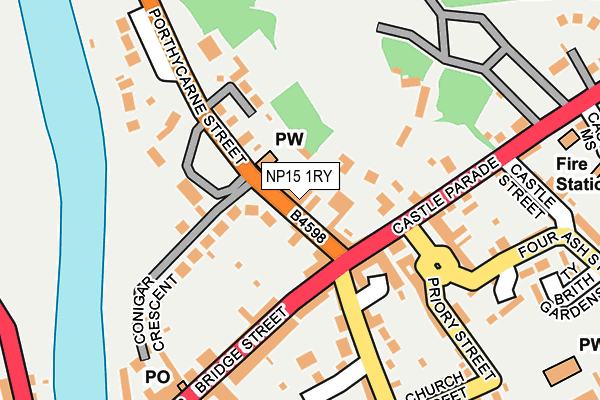 NP15 1RY map - OS OpenMap – Local (Ordnance Survey)