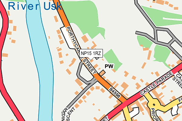 NP15 1RZ map - OS OpenMap – Local (Ordnance Survey)
