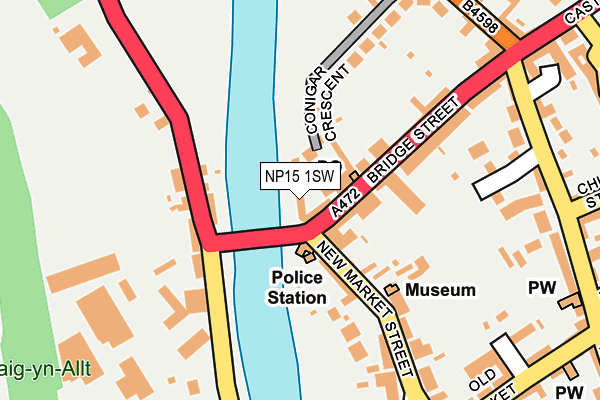 NP15 1SW map - OS OpenMap – Local (Ordnance Survey)