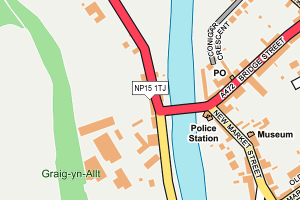 NP15 1TJ map - OS OpenMap – Local (Ordnance Survey)
