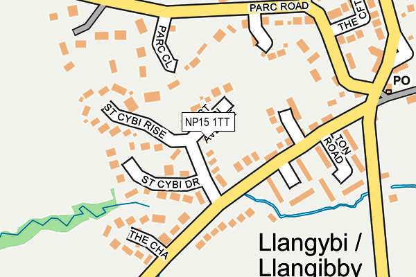 NP15 1TT map - OS OpenMap – Local (Ordnance Survey)