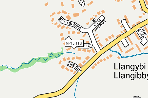 NP15 1TU map - OS OpenMap – Local (Ordnance Survey)