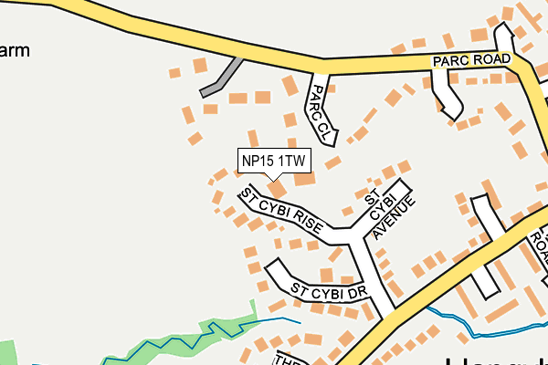 NP15 1TW map - OS OpenMap – Local (Ordnance Survey)