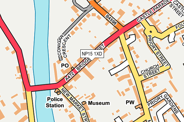 NP15 1XD map - OS OpenMap – Local (Ordnance Survey)