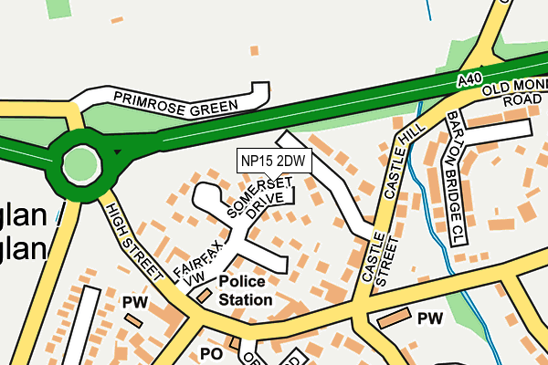 NP15 2DW map - OS OpenMap – Local (Ordnance Survey)