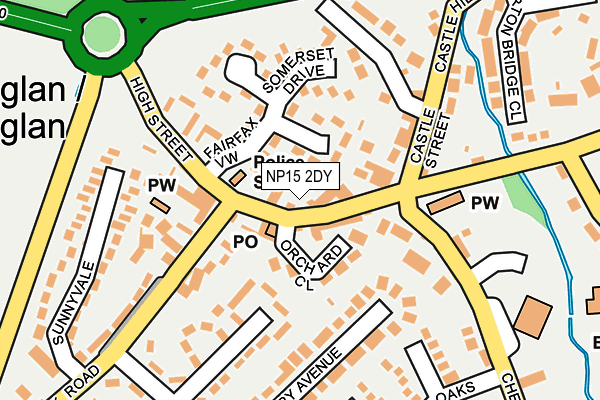 NP15 2DY map - OS OpenMap – Local (Ordnance Survey)