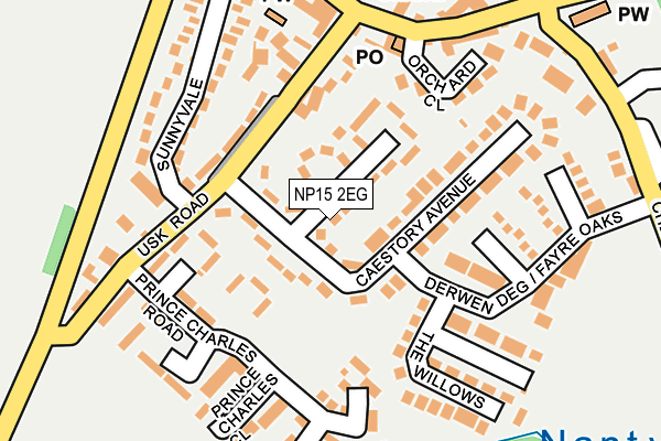 NP15 2EG map - OS OpenMap – Local (Ordnance Survey)