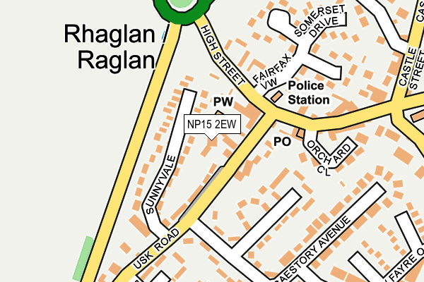 NP15 2EW map - OS OpenMap – Local (Ordnance Survey)