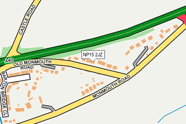 NP15 2JZ map - OS OpenMap – Local (Ordnance Survey)