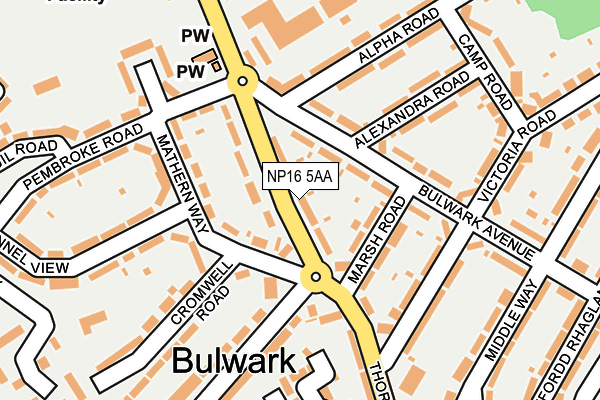 NP16 5AA map - OS OpenMap – Local (Ordnance Survey)