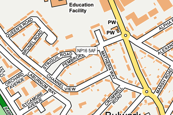 NP16 5AF map - OS OpenMap – Local (Ordnance Survey)