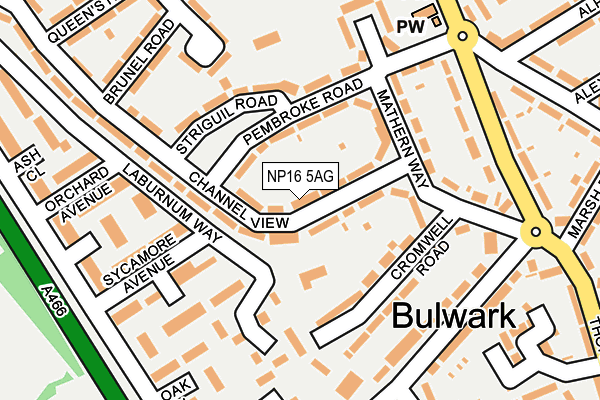 NP16 5AG map - OS OpenMap – Local (Ordnance Survey)