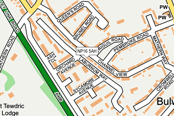 NP16 5AH map - OS OpenMap – Local (Ordnance Survey)