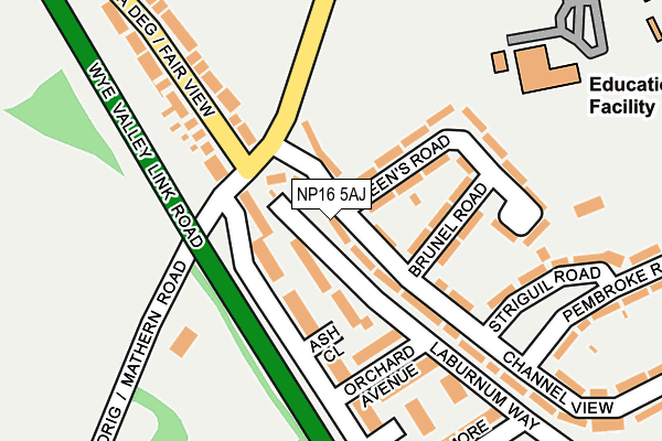 NP16 5AJ map - OS OpenMap – Local (Ordnance Survey)