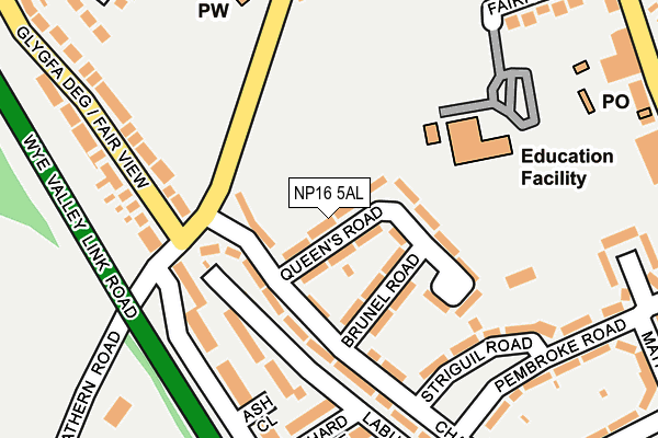 NP16 5AL map - OS OpenMap – Local (Ordnance Survey)
